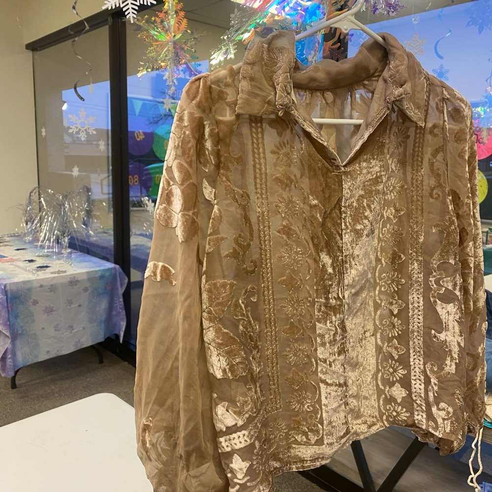 Everleigh Tan Velvet Women's Blazer